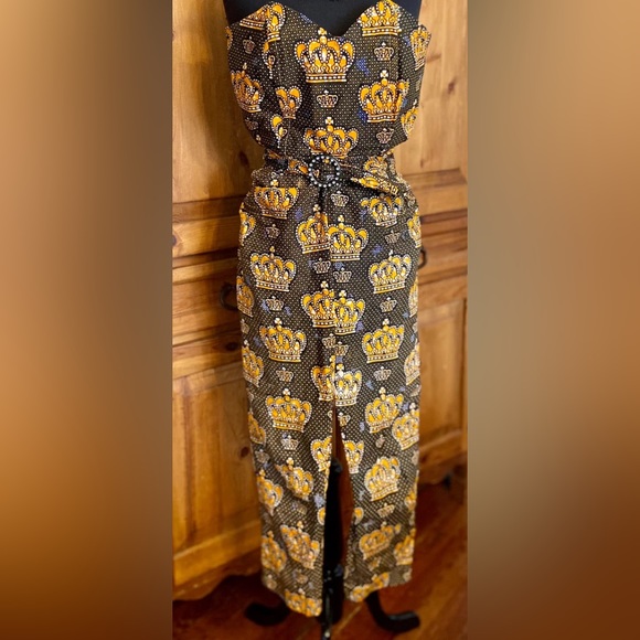 Grass-fields | African Crown Print Beka Jumpsuit African Made Black Owned Size 8 - Picture 6 of 9